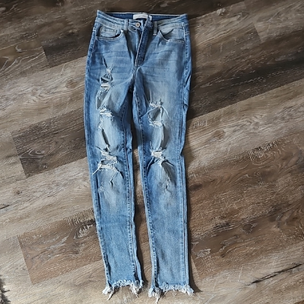 Signature Light Blue Distressed Skinny Jeans